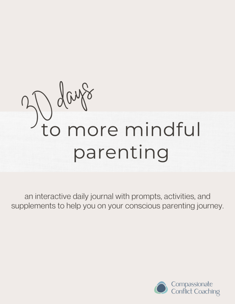 Cover of 30 Days to More Mindful Parenting Journal to build parenting skills and have better relationships with children